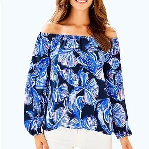 Lily Pulitzer Lou Lou off the shoulder top size L